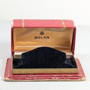 Antique Solar Watch box, red board distressed storage box